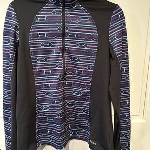 Kerrits Women's Black and Striped Equestrian Hoodie